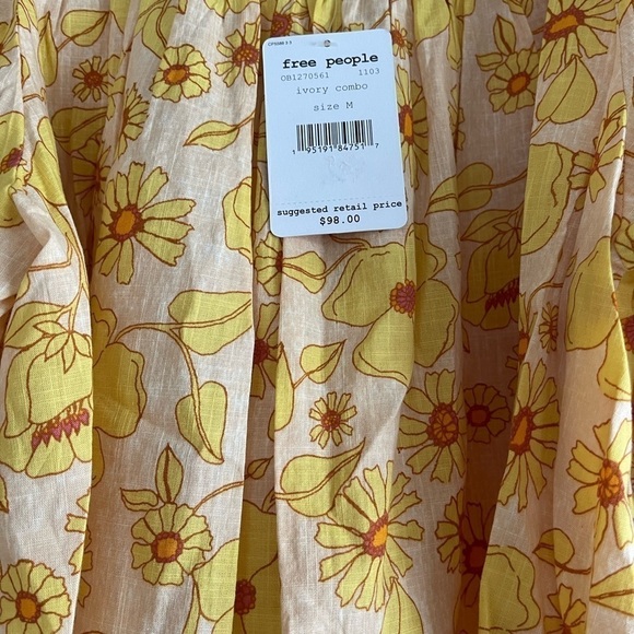 Free People Miss Daisy Printed Top - M - Picture 6 of 7